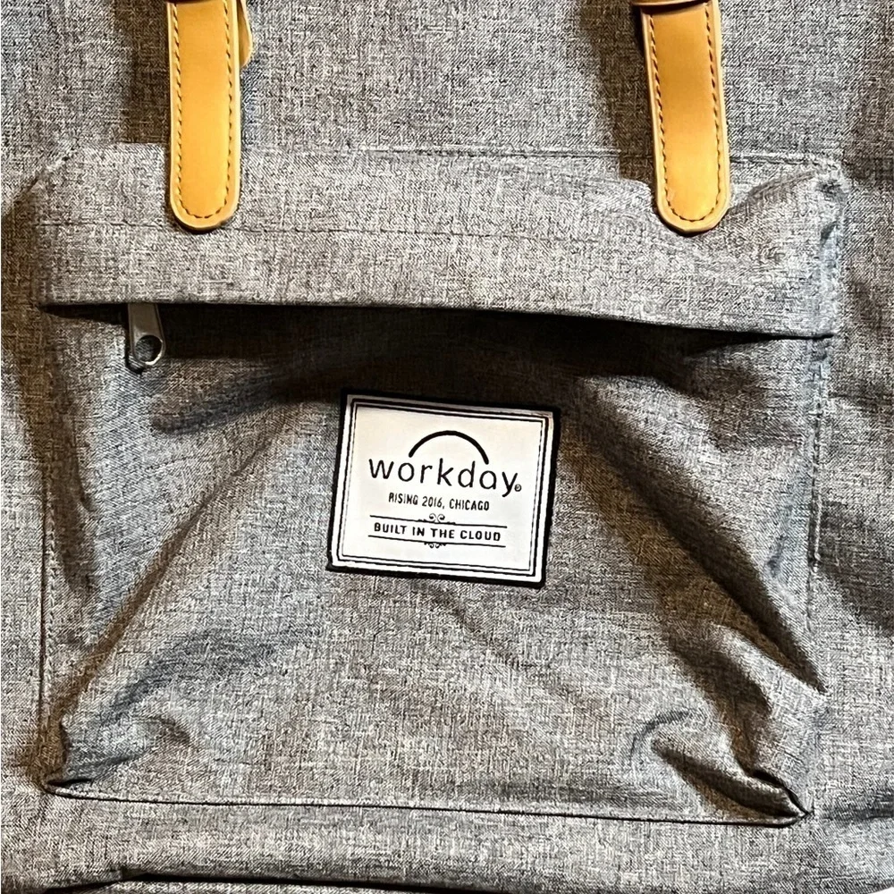 Workday Computer Work Backpack Gray Orange